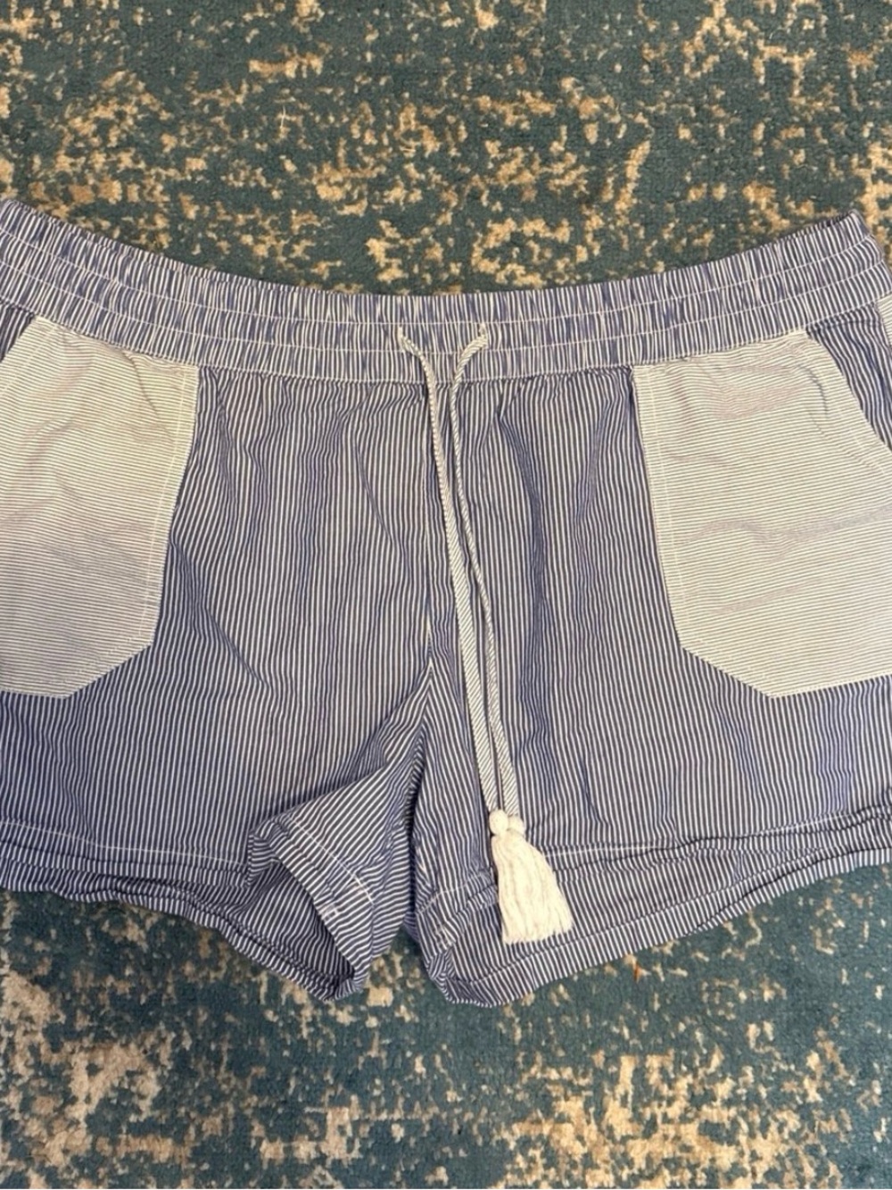Vineyard Vines Blue and White Striped Drawstring Shorts